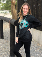 Shop Envi Me tops The Bohica Black Tribal Detail Sweater