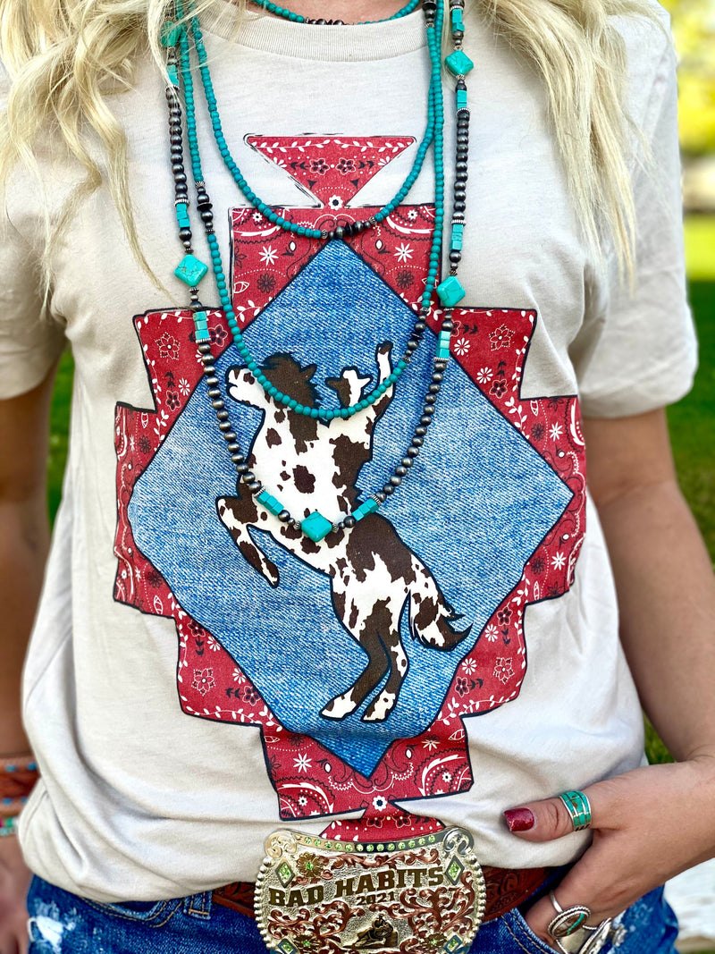 Shop Envi Me It's T-shirt Kinda Day The Bonita Bandana Cowgirl Tee