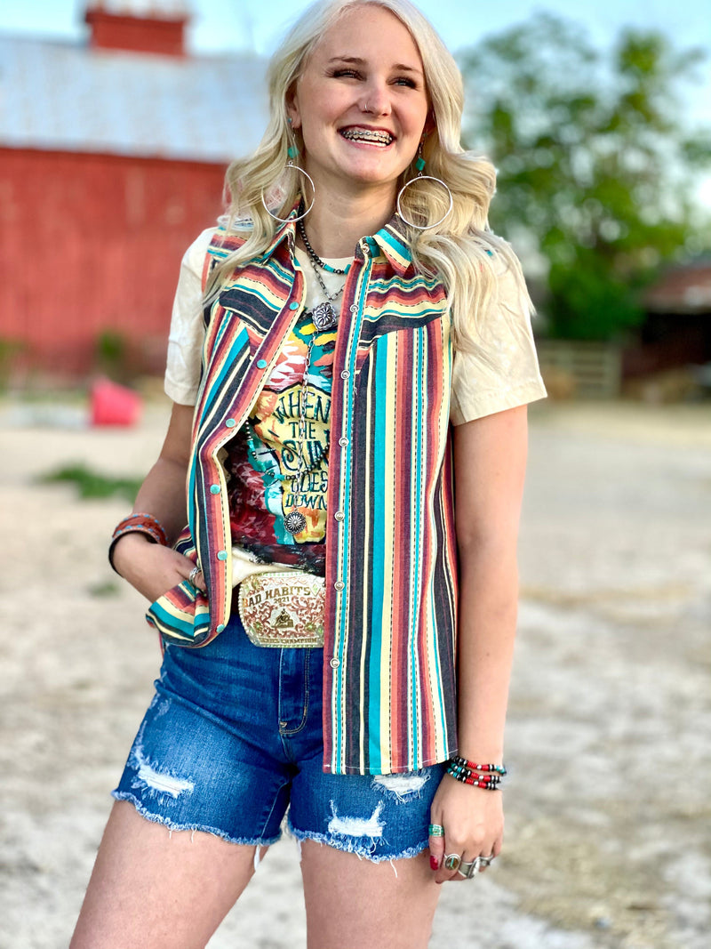 Shop Envi Me Tops and Tunics The Cactus & Roses Rodeo Nights Top