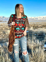 Shop Envi Me Tops and Tunics The Caldwell Nights Tribal Cheetah Sleeve Top