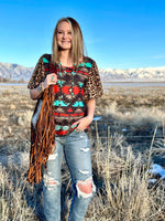 Shop Envi Me Tops and Tunics The Caldwell Nights Tribal Cheetah Sleeve Top