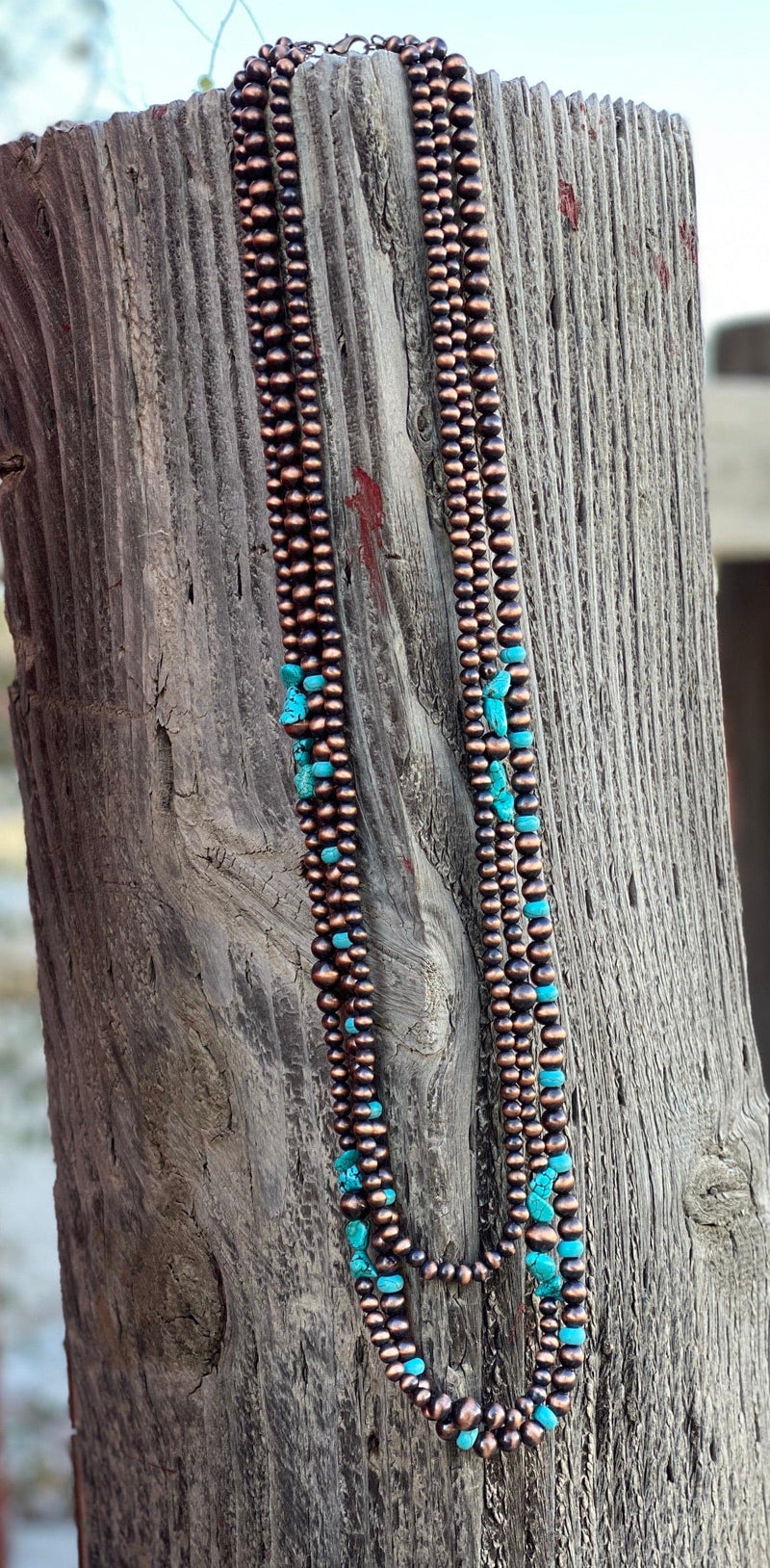 Shop Envi Me Jewelry The Carolinas Copper & Turquoise Navajo Pearl Necklace