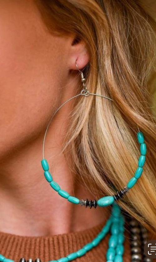Shop Envi Me Earrings The Charro Turquoise Hoop Earring
