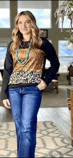 Shop Envi Me Tops The Cheetah Buckstitch Babe Pullover