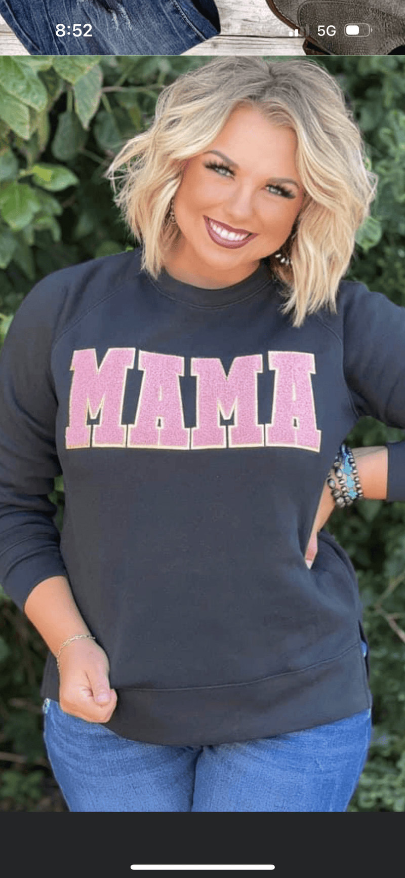 Shop Envi Me Cardigans and Kimonos The Chenille Letter Mama Sweatshirt