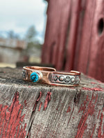 Shop Envi Me Bracelets Sterling Silver Copper & Blue Bird Kingman Turquoise The Cheyenne Copper Sterling Silver & Turquoise (Real) Cuff Bracelet