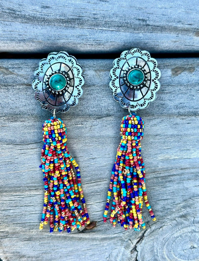 Shop Envi Me Earrings Multi The Colorful Concho Beaded Earrings