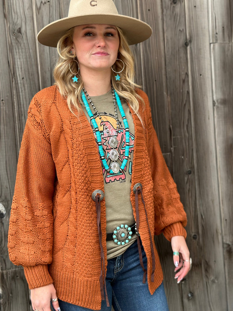 Shop Envi Me Cardigans and Kimonos The Colors of Fall Concho Cardigan Sweater