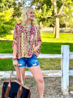 Shop Envi Me Tops and Tunics The Colors of Fall Embroidered Poncho Top