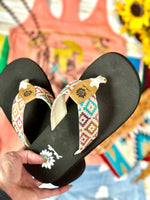 Yellow Box Footwear The Colors Of Spring Aztec Flip Flop Sandal