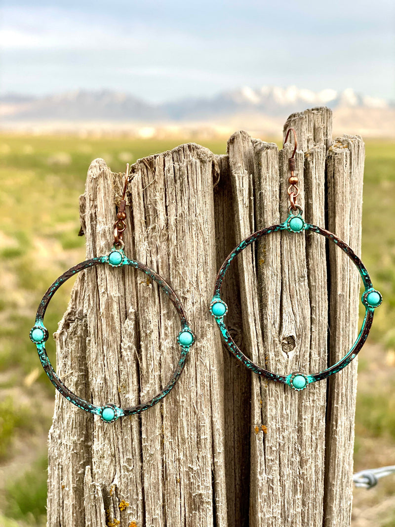 Shop Envi Me Earrings The Copper and Turquoise Circle Earrings
