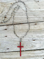 Shop Envi Me Jewelry Turquoise The Coral Cross & Silver Paperclip Chain Necklace