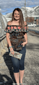 Shop Envi Me Tops and Tunics The Cosmo Floral embroidered Top