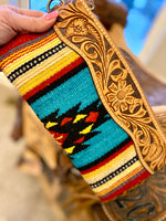 Shop Envi Me Arm Candy The Cowboss Mustard Navajo Wool & Leather Cowhide Fringe Clutch