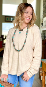 Shop Envi Me Cardigans and Kimonos The Cream Holiday Time Glitter V Neck Curvy Sweater