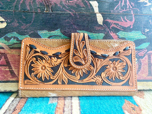 Shop Envi Me Accessories Hair on Buckstitch The Denton Black Buckstitch Tooled Wallet