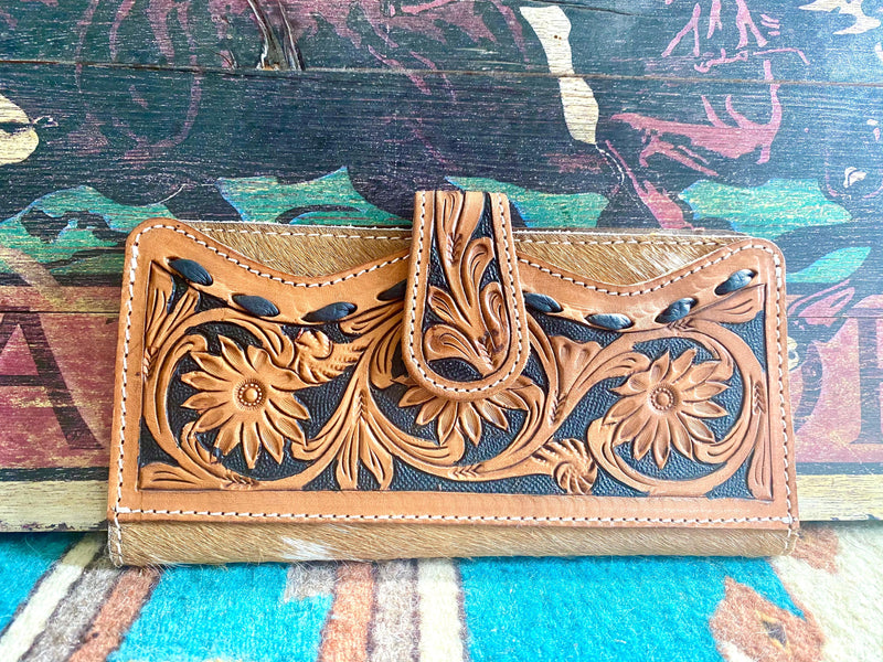 Shop Envi Me Accessories Hair on Buckstitch The Denton Black Buckstitch Tooled Wallet