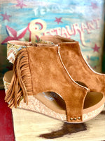 Volatile Footwear The Diego Fringe Tapestry Wedge Sandal