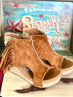 Volatile Footwear The Diego Fringe Tapestry Wedge Sandal