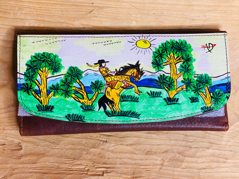Shop Envi Me Accessories Broncy Cowgirl The Diego Garcia Painted Leather Clutch Wallet