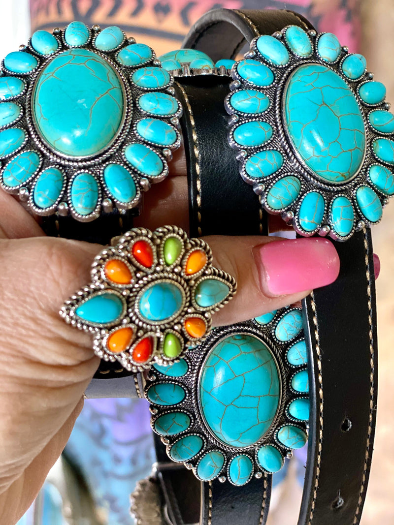 The Durango Turquoise Concho Belt – Shop Envi Me