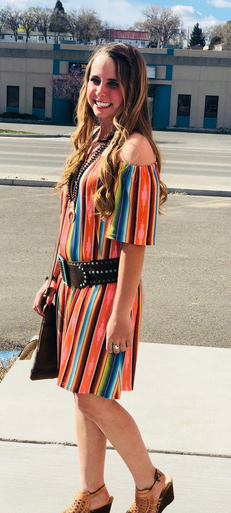 Shop Envi Me Tops and Tunics The Ensenada Southwest Summer Stripe Dress