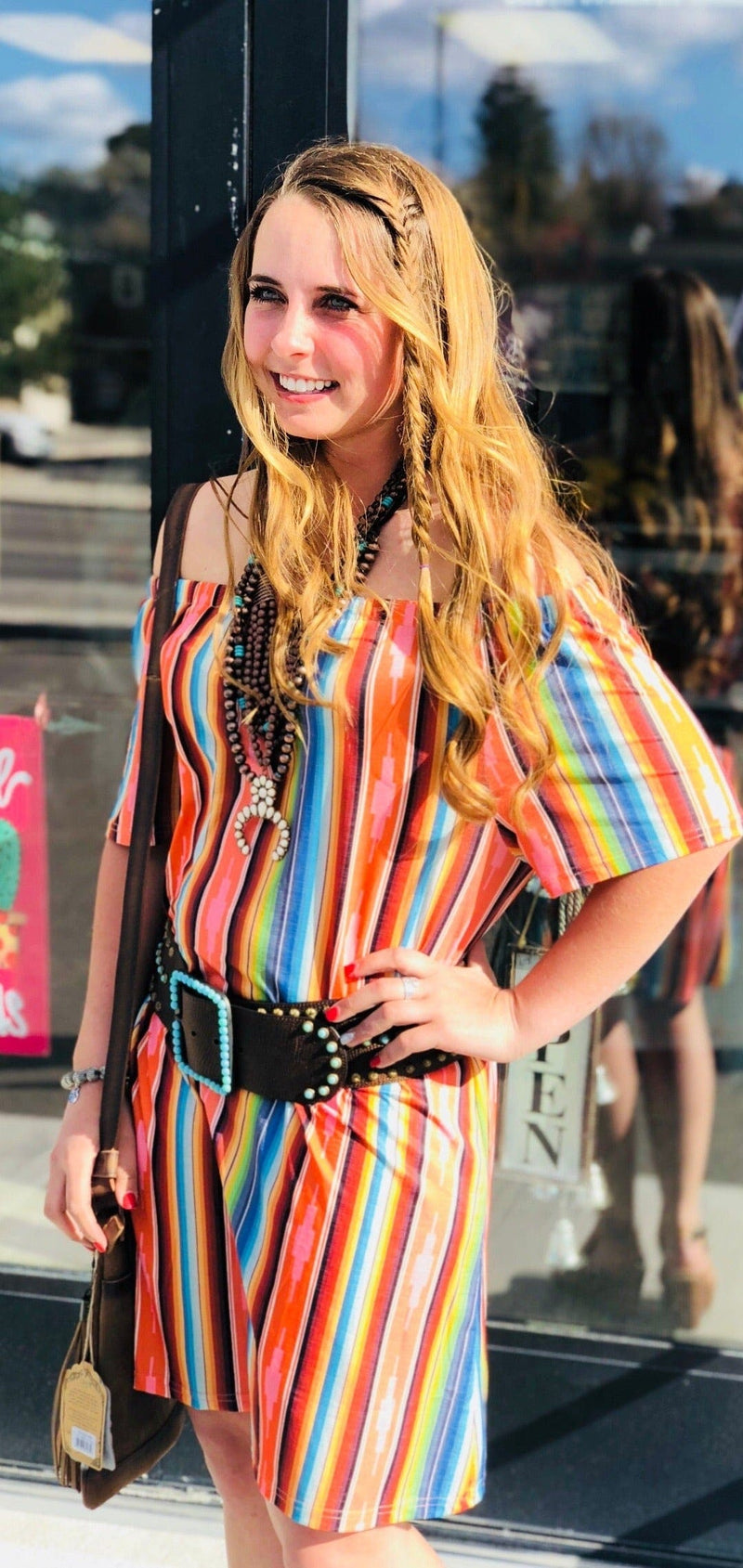 Shop Envi Me Tops and Tunics The Ensenada Southwest Summer Stripe Dress