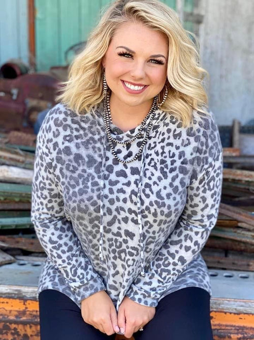 Shop Envi Me Tops and Tunics The Fall Cheetah Hoodie Pullover