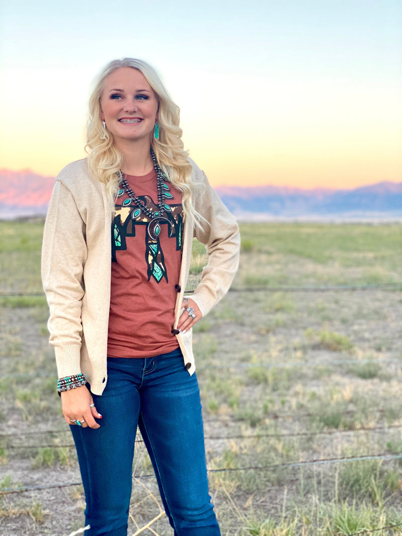 Shop Envi Me Cardigans and Kimonos The Fall Desert Plains Cream Cardigan