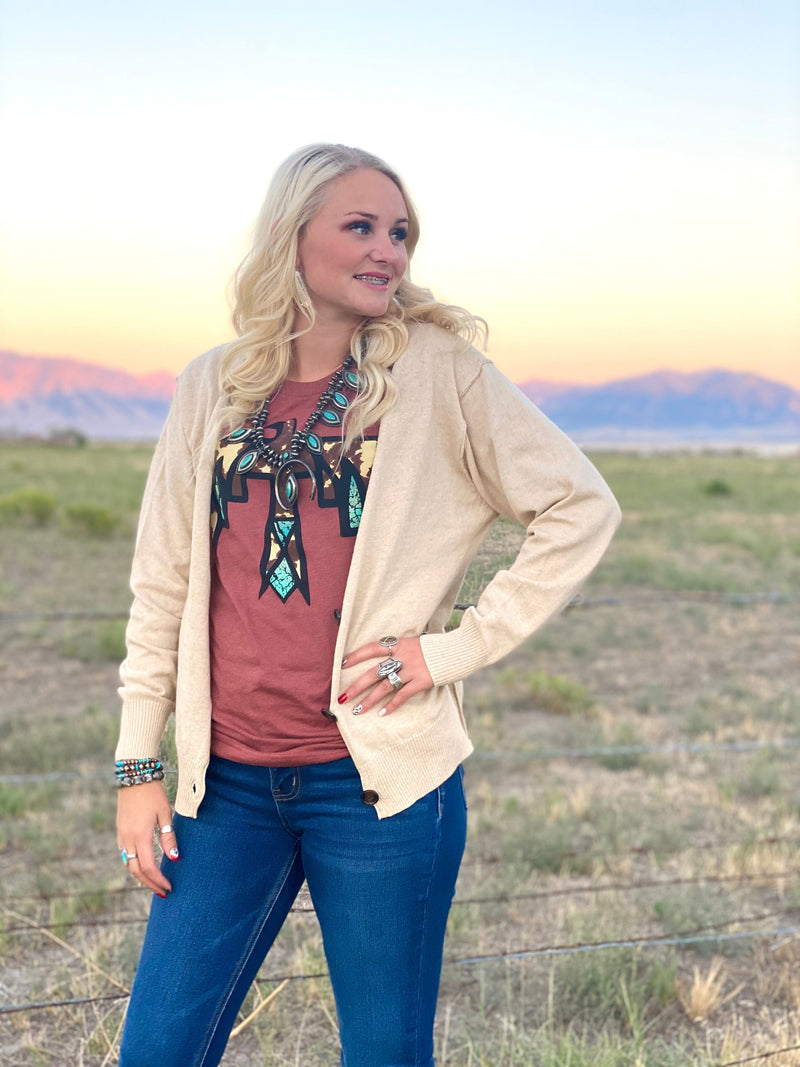 Shop Envi Me Cardigans and Kimonos The Fall Desert Plains Cream Cardigan
