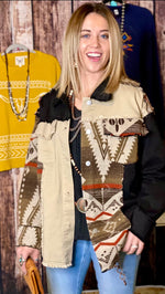 Shop Envi Me Cardigans and Kimonos The Fall El Dorado Aztec Shacket Jacket