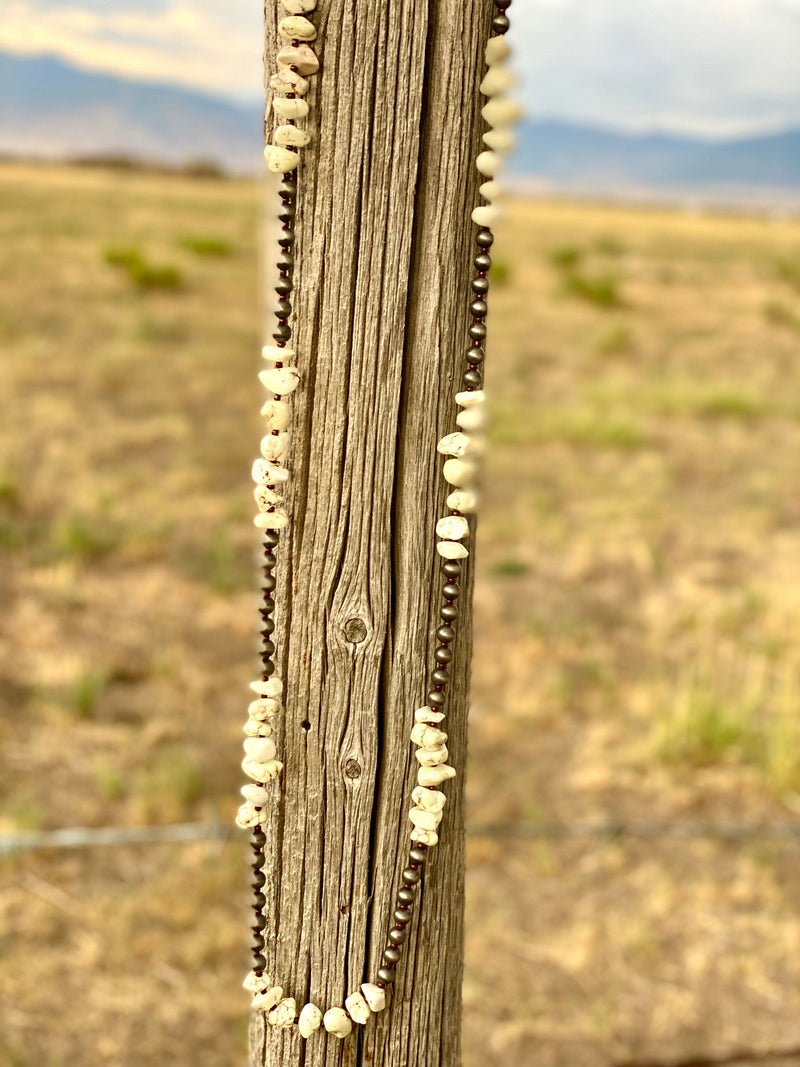 Shop Envi Me Necklaces The Fall Silver Bead and Bone Chunk Necklace