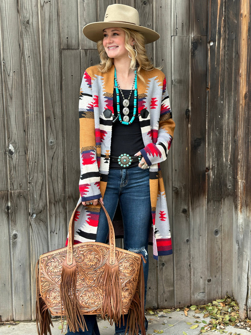 Shop Envi Me Cardigans and Kimonos The Fall Tejas Aztec Cardigan