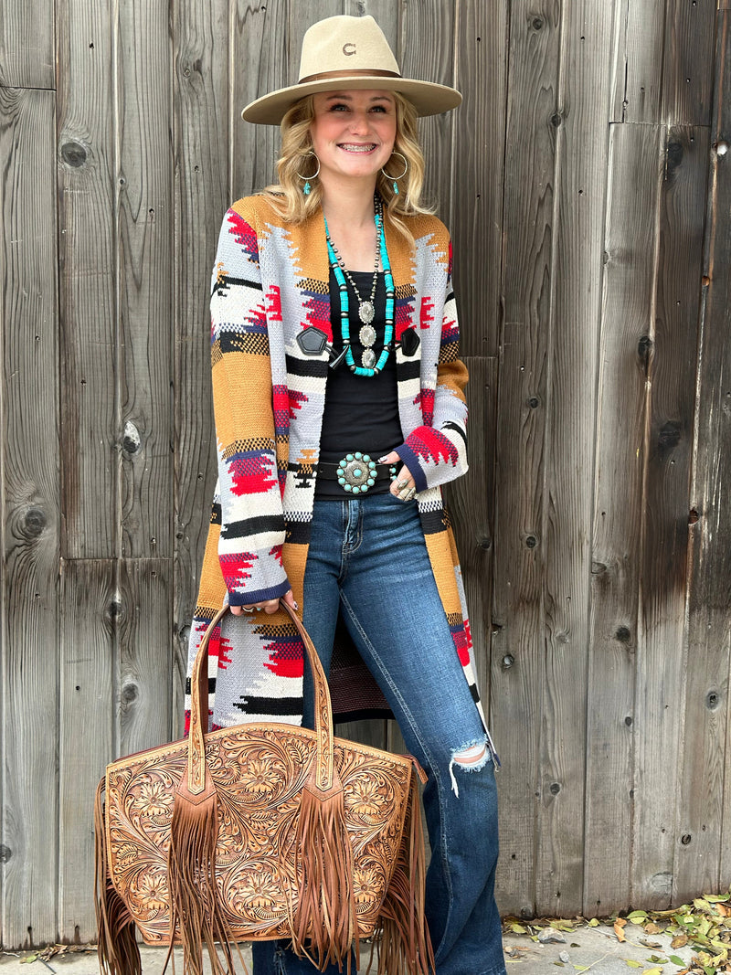 Shop Envi Me Cardigans and Kimonos The Fall Tejas Aztec Cardigan