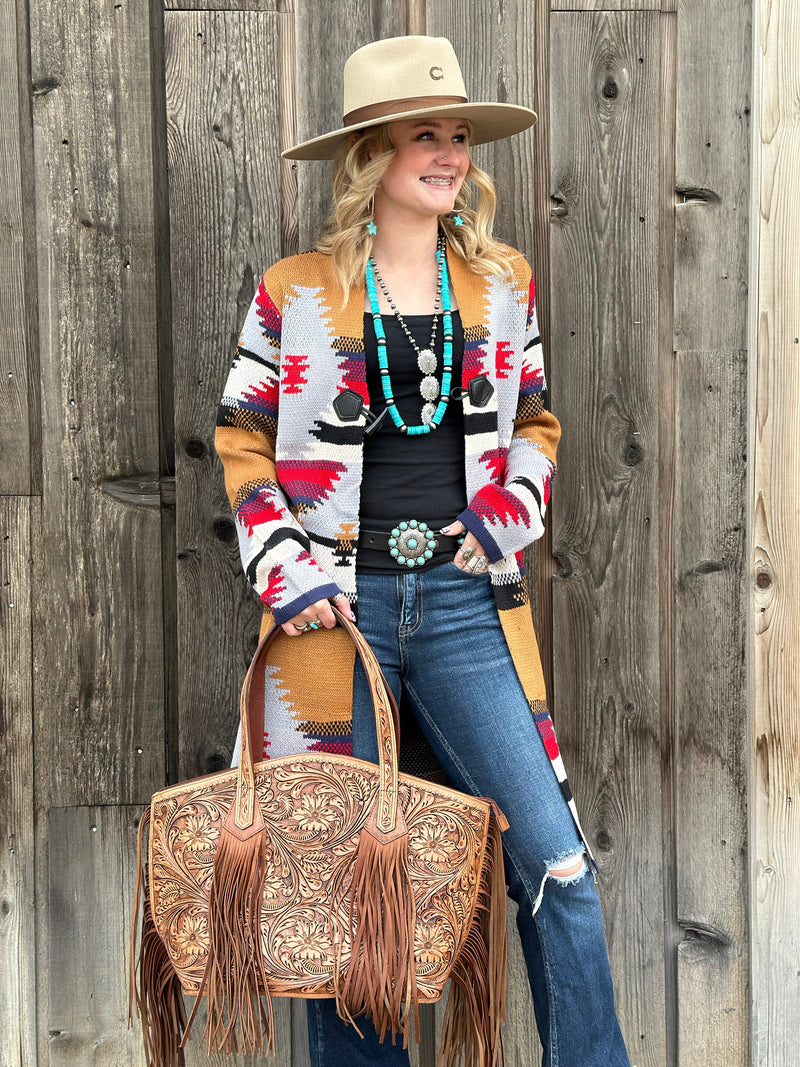 Shop Envi Me Cardigans and Kimonos The Fall Tejas Aztec Cardigan