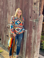 Shop Envi Me Tops The Fall Tribal Clemson Stripe Half Zip Curvy Sizes  Top