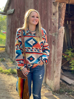 Shop Envi Me Tops The Fall Tribal Clemson Stripe Half Zip Curvy Sizes  Top