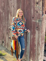 Shop Envi Me Tops The Fall Tribal Clemson Stripe Half Zip Curvy Sizes  Top