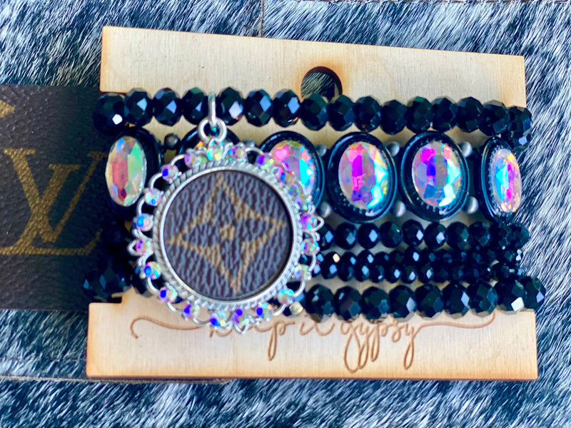 Shop Envi Me Jewelry Stack Set / Black The Gypsy Black Crystal Stack Bracelet Set