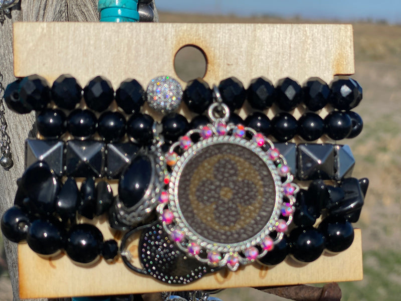 Shop Envi Me Jewelry Stack Set / Black The Gypsy BlaCk Crystal Stack Bracelet Set