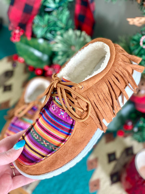 Not Rated Footwear The Gypsy Jazz Trinidad Tribal Fringe Cozy Moc