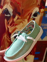 Yellow Box Footwear The Gypsy Jazz Turquoise Mint Dude Shoe