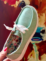 Yellow Box Footwear The Gypsy Jazz Turquoise Mint Dude Shoe