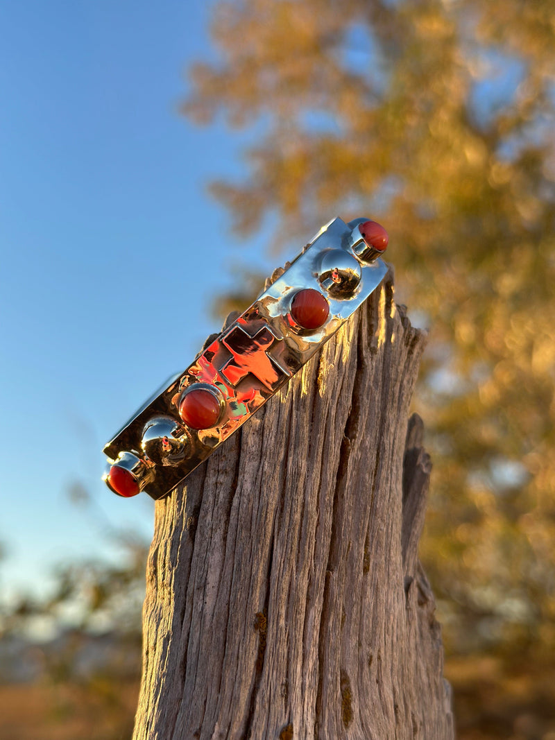 Hammered cross bracelet deals