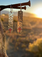 Shop Envi Me Earrings Sterling The Hammered Sterling Silver & Coral Cross Bracelet & Earring Set