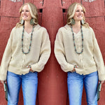 Shop Envi Me Tops and Tunics The Holiday Cut Shoulder Cable Knit Sweater