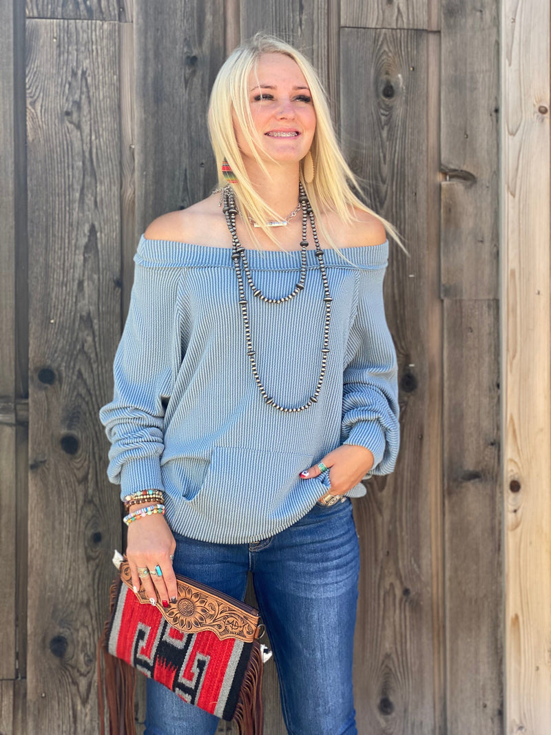 Shop Envi Me Tops and Tunics The Icey Mint Corded Top