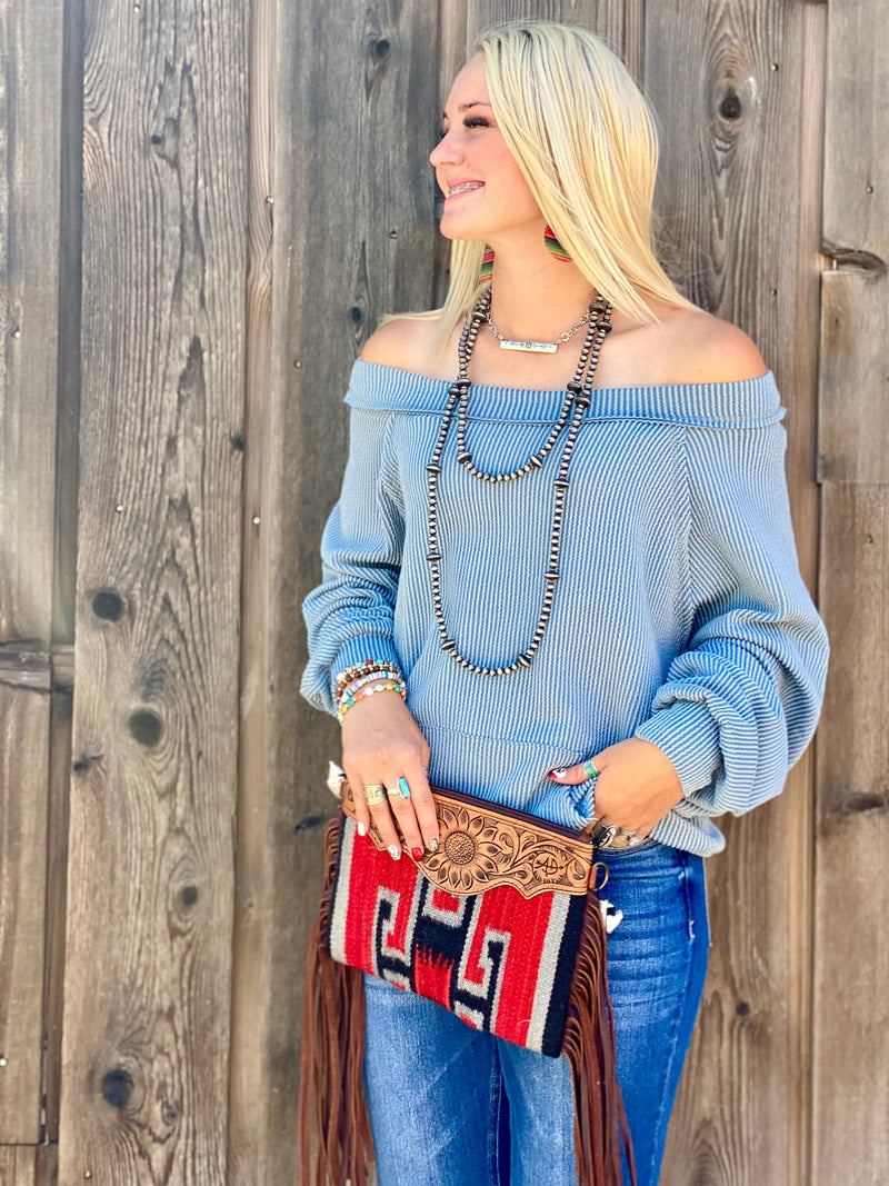 Shop Envi Me Tops and Tunics The Icey Mint Corded Top