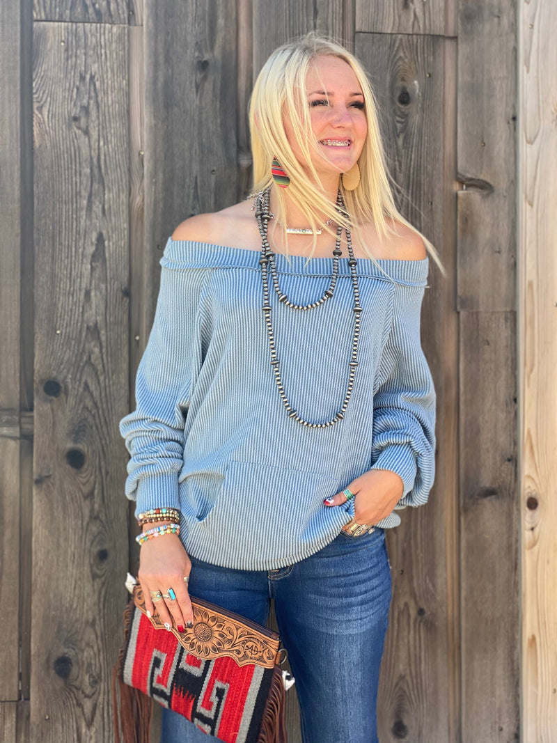 Shop Envi Me Tops and Tunics The Icey Mint Corded Top