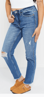Just Black Bottoms The Judy Blue Stitched Howdy Crop Denim